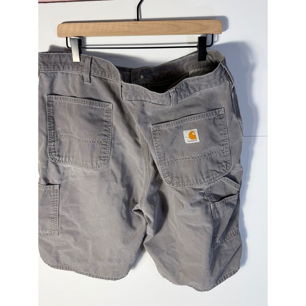 Carhartt B278 CHR Mens Gray Canvas Carpenter Work Shorts Size 38 Utility